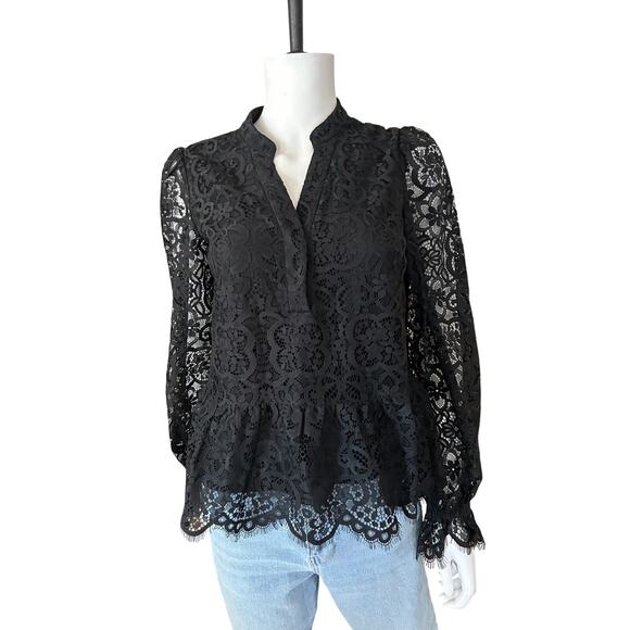 Lilly Pulitzer Jacelynne Lace Top Onyx Two Tone Carnival Lace - Picture 9 of 15